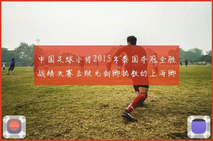 中国足球小将2015年泰国夺冠全胜战绩决赛击败毛剑卿执教的上海卿训